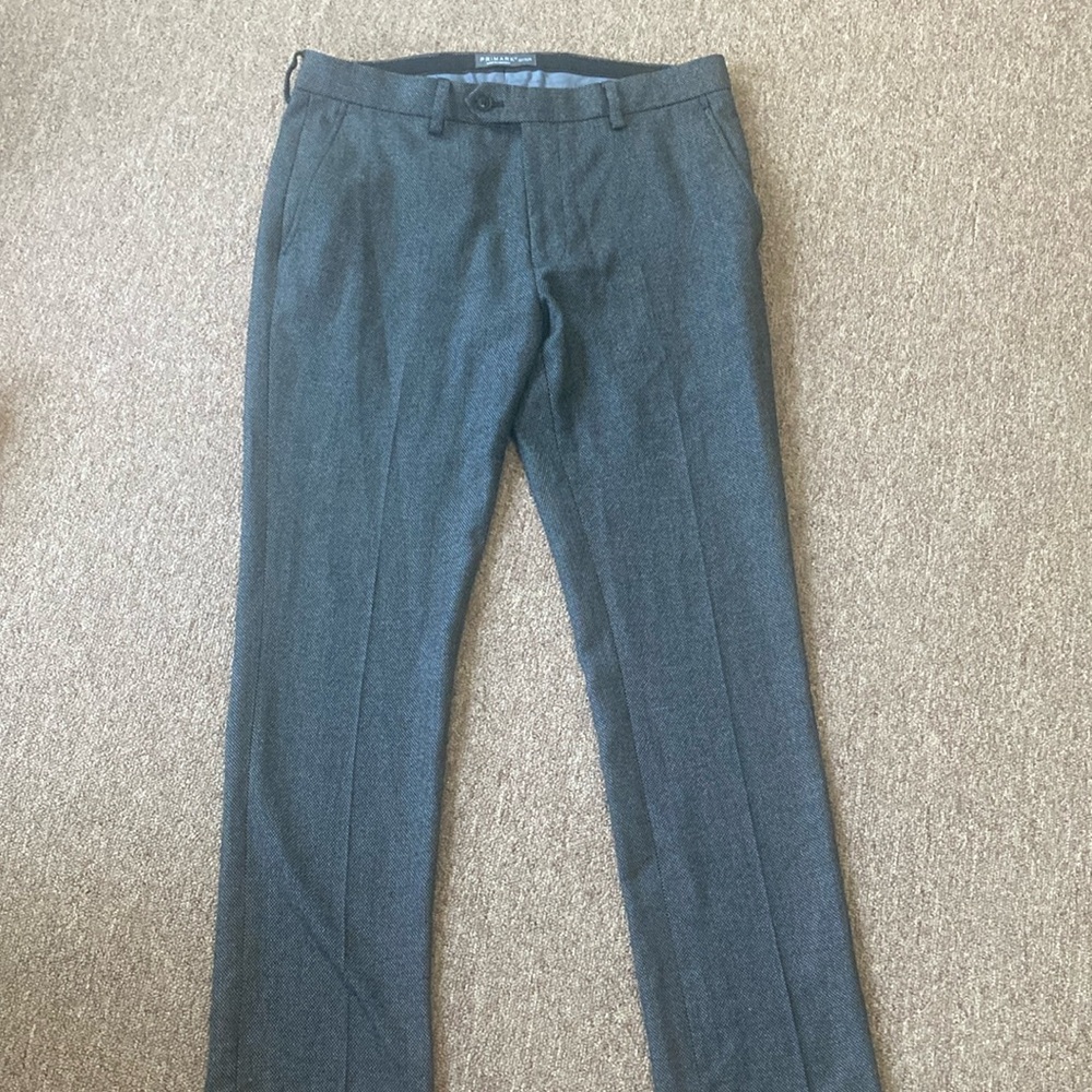 Primark Gray Dress Pants with Classic Straight Leg